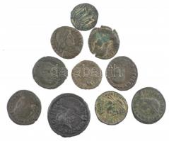 Római Birodalom 10db-os bronz érmetétel a III-IV. századból T:2-3 Roman Empire 10pcs bronze coin lot...