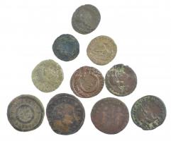 Római Birodalom 10db-os bronz érmetétel a III-IV. századból T:2-3 Roman Empire 10pcs bronze coin lot from the 3rd-4th century C:XF-F