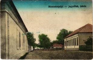 1920 Monostorpályi, jegyzőlak és iskola. Fogyasztási szövetkezet kiadása (fl)