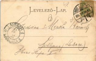 1904 Nagykanizsa, Fő út, Ifj. Wajdits József üzlete, Takarékpénztár. Alt és Böhm kiadása. Montázs (E...