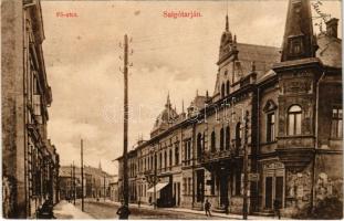 1911 Salgótarján, Fő utca, üzletek. Laufer Ernő kiadása