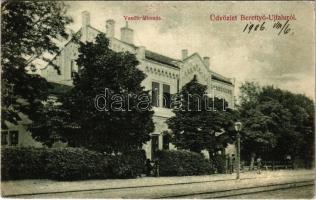 1916 Berettyóújfalu, vasútállomás. Adler Béla kiadása (EK)