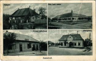 1940 Zsámbok, Plébánia, Római katolikus iskola, Községháza, Hangya szövetkezet üzlete és saját kiadása (fa)