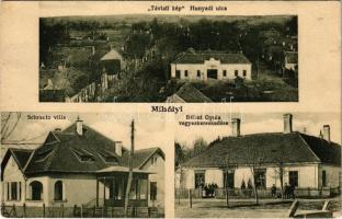 Mihályi, távlati kép, Hunyadi utca, Schrantz villa, Bálint Gyula üzlete. Szilágyi Arthur műterméből (Rb)