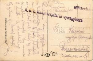1916 Nyíregyháza, Kossuth Lajos szobor + "K.u.K. Reservespital in Nyíregyháza" (fl)