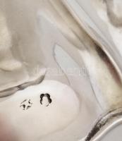 Ezüst (Ag) Art Deco kínálótál, jelzett, hibátlan, d: 25 cm, m: 13 cm cm, nettó: 540 g / Silver art d...