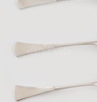 Ezüst (Ag) vágott angol fazonú mokkás kanál, 6 db, jelzett, nettó: 74 g, h:10,5cm