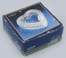 Ólomkristály szívalakú bonbonier, dobozban, hibátlan, d: 10 cm