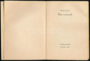 Krúdy Gyula: Őszi versenyek. Gyoma, 1946, Válasz (Kner Izidor-ny.), 111+(1) p. Szabó Vladimir illusz...