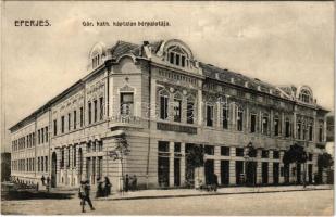 Eperjes, Presov; Görögkatolikus káptalan bérpalotája, Trosztler Kálmán üzlete. Divald Károly fia / palace of the Greek Catholic Cathedral chapter, shop