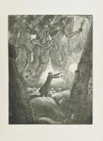 Gara Arnold (1882-1929): Angyalok. Rézkarc, papír, jelzett, 32×24,5 cm