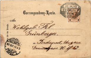 1899 (Vorläufer) Wien, Vienna, Bécs; Gruss von der Electr. Grottenbahn im Prater. Im k.k. Prater in ...