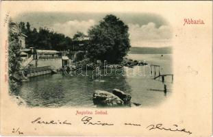 1899 (Vorläufer) Abbazia, Opatija; Angiolina Seebad / Angol strand / beach (EK)