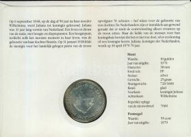 Hollandia 1970. 10G Ag "Julianna királynő" bélyeges érmés borítékon T:1 hátoldali ismertet...
