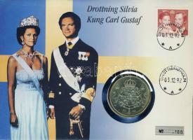 Svédország 1976. 50K Ag "Szilvia és Károly" bélyeges érmés borítékon T:1 hátoldali ismertető tanúsítvánnyal Csak 7000 db!