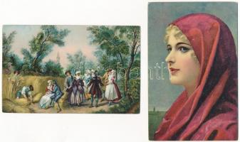 13 db RÉGI Stengel litho képeslap vegyes minőségben / 13 pre-1945 Stengel litho postcards in mixed q...