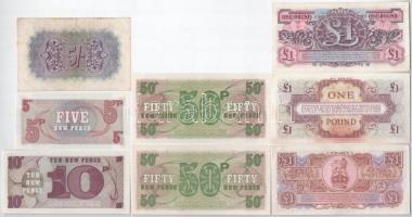 Nagy-Britannia / Brit katonai kiadás DN (1943) 5sh + DN (1948-1962) 1P (3xklf kiadás) + DN (1972) 5p...