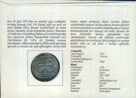 Svédország 1976. 50K Ag "Szilvia és Károly" bélyeges érmés borítékon T:1 hátoldali ismerte...