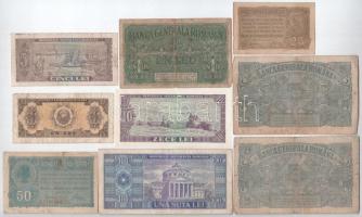 Románia / Német megszállás 1917. 25b + 50b + 1L + 5L (2x) + 1952. 1L + 1966. 5L + 10L + 100L T:II-II...