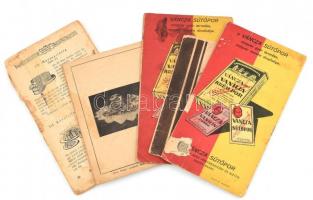 cca 1920-1940 5 db régi receptfüzet (Váncza, Stella, Koestlin), vegyes, sérült állapotban