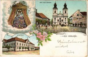 1903 Kiscell, Celldömölk; Római katolikus templom, klostrom. Fischer G. 99. Art Nouveau, floral, litho (EK)