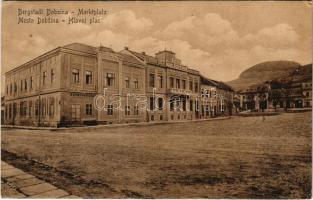 Dobsina, Dobschau; Fő tér, Takarékpénztár, Altstock Ede üzlete. Köhler Julius kiadása / main square, savings bank, shop (EK)