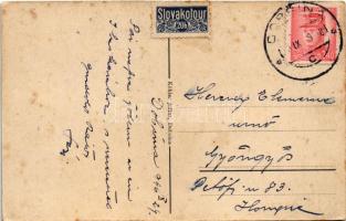 Dobsina, Dobschau; Fő tér, Takarékpénztár, Altstock Ede üzlete. Köhler Julius kiadása / main square,...