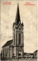 1911 Tiszakálmánfalva, Budiszava, Waldneudorf, Budisava; Római katolikus templom. Döme Sándor kiadása / Catholic church (EK)
