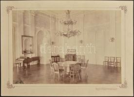cca 1900 Felsőbalogi kastély, ebédlő, kartonra kasírozott fotó Klösz műterméből, 24×35 cm