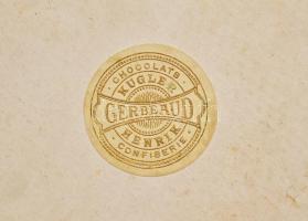 cca 1930 Gerbeaud nagy méretű papír bonbonos doboz d: 18 cm