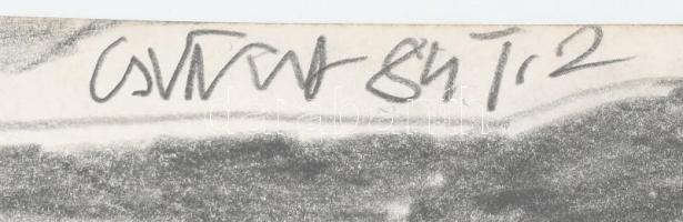 Csepeli Németh Miklós (1934-2012): Női akt társaságban, 1984. Ceruza, papír, jelzett, törésnyomokkal...