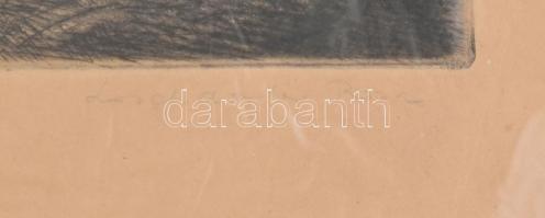 Loschdorfer Róza, működött a XX. sz. közepén: Ökrösszekerek (olvashatatlan címmel. Rézkarc, papír, j...