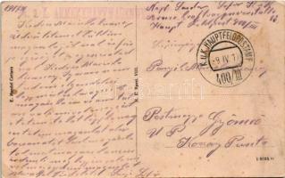 1917 Kotor, Cattaro; + "K.U.K. HAUPTFELDPOSTAMT 400/III" (EK)