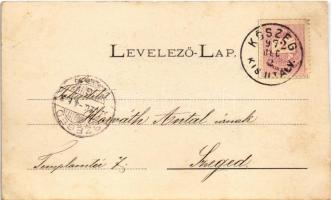 1897 (Vorläufer) Eperjes, Presov; Fő tér / main square. Art Nouveau, floral (EK)