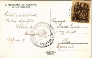 1938 Ipolyság, Sahy; bevonulás, az első tábori mise / entry of the Hungarian troops, first field mas...