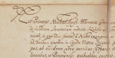 1700 II. Apafi Mihály erdélyi fejedelem szigeti Tar Márton részére adómentességet adományozó oklevel...