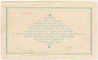 Hódmezővásárhely 1928. A Hódmezővásárhelyi Susáni Orgonabizottság sorsjegye 1P névértékben, bélyegzé...