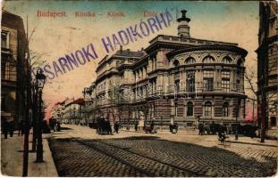 1914 Budapest VIII. Üllői úti klinikák a Mária utca sarkán, villamos + MŰCSARNOKI HADIKÓRHÁZ (EK)