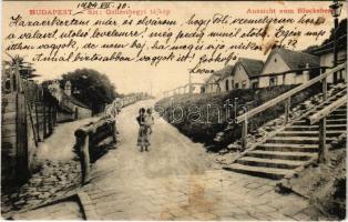 1904 Budapest I. Tabán, Szent Gellérthegyi tájkép, utcakép / Aussicht vom Blocksberg (fl)