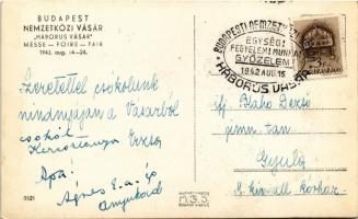 1942 Budapest XIV. Budapesti Nemzetközi Vásár "Háborús Vásár" a Városligetben + "Egys...