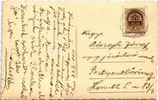 1944 Kovászna fürdő, Baile Covasna; Fő tér, Imreh Béla, Bartha üzlete / main square, shops. photo