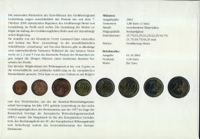 Luxemburg 2002. Komplett Euro forgalmi pénz sor bélyeges érmés borítékon, elsőnapi bélyegzővel T:2 h...