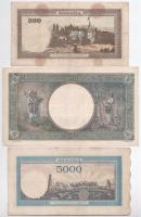 Románia 1941. 500L + 1000L + 1944. 2000L + 5000L + 1946. 100.000L (2x) T:III,III-
Romania 1941. 500...
