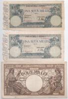 Románia 1941. 500L + 1000L + 1944. 2000L + 5000L + 1946. 100.000L (2x) T:III,III-
Romania 1941. 500...