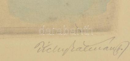 Tichy Kálmán (1888-1968): Paeoniák. Színezett rézkarc, papír, jelzett, lap széle kissé foltos és kis...