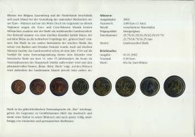 Írország 2002. Komplett Euro forgalmi pénz sor bélyeges érmés borítékon, elsőnapi bélyegzővel T:2 há...