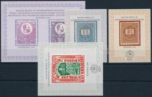 1996 Magyar Bélyeg- és Postatörténeti Világtalálkozó Budapest 4 db-os emlékív garnitúra