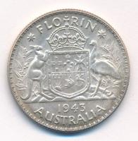Ausztrália 1943. 1Fl Ag "VI. György" T:2 
Australia 1943. 1 Florin Ag "George VI&quo...