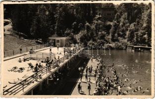 1939 Szováta-fürdő, Bai Sovata; Medve tó, strand / lake, spa. Foto Körtesi, photo