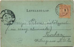 1899 (Vorläufer) Liptóújvár, Liptó-Újvár, Liptovsky Hrádok (Tátra); vasúti híd este. Schmidt Edgar /...